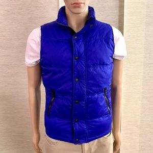 Express Blue Zip-Up Puffer Fall/Winter Vest - Mens XS